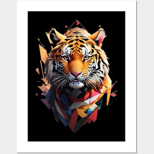 A Silhouette Design  Of A Tiger Posters and Art